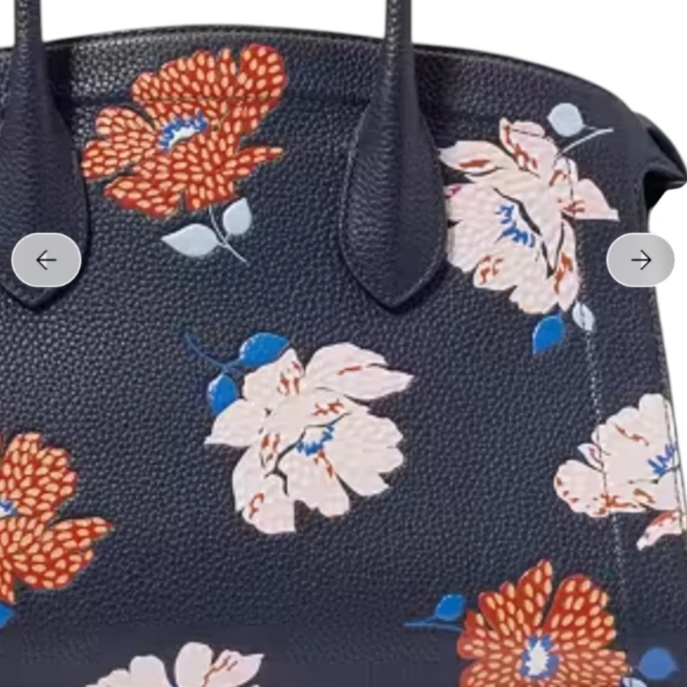 kate spade ♠️ Knott Dotty Floral Embossed Medium Zip-top Satchel bag purse Paris
